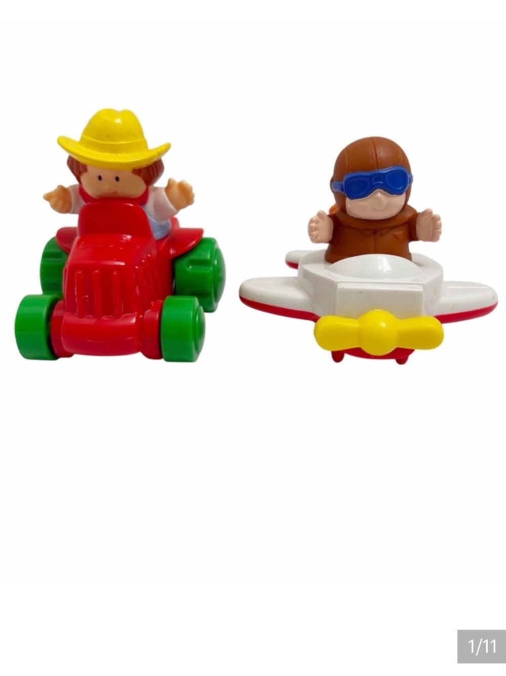 Fisher Price | Vintage McDonald's Happy Meal Farmer Tractor Airplane Toddler Toy